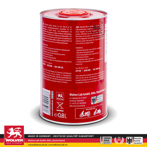 Wolver 4T Special Racing 10W-30 SN 0.8L (Fully Synthetic)